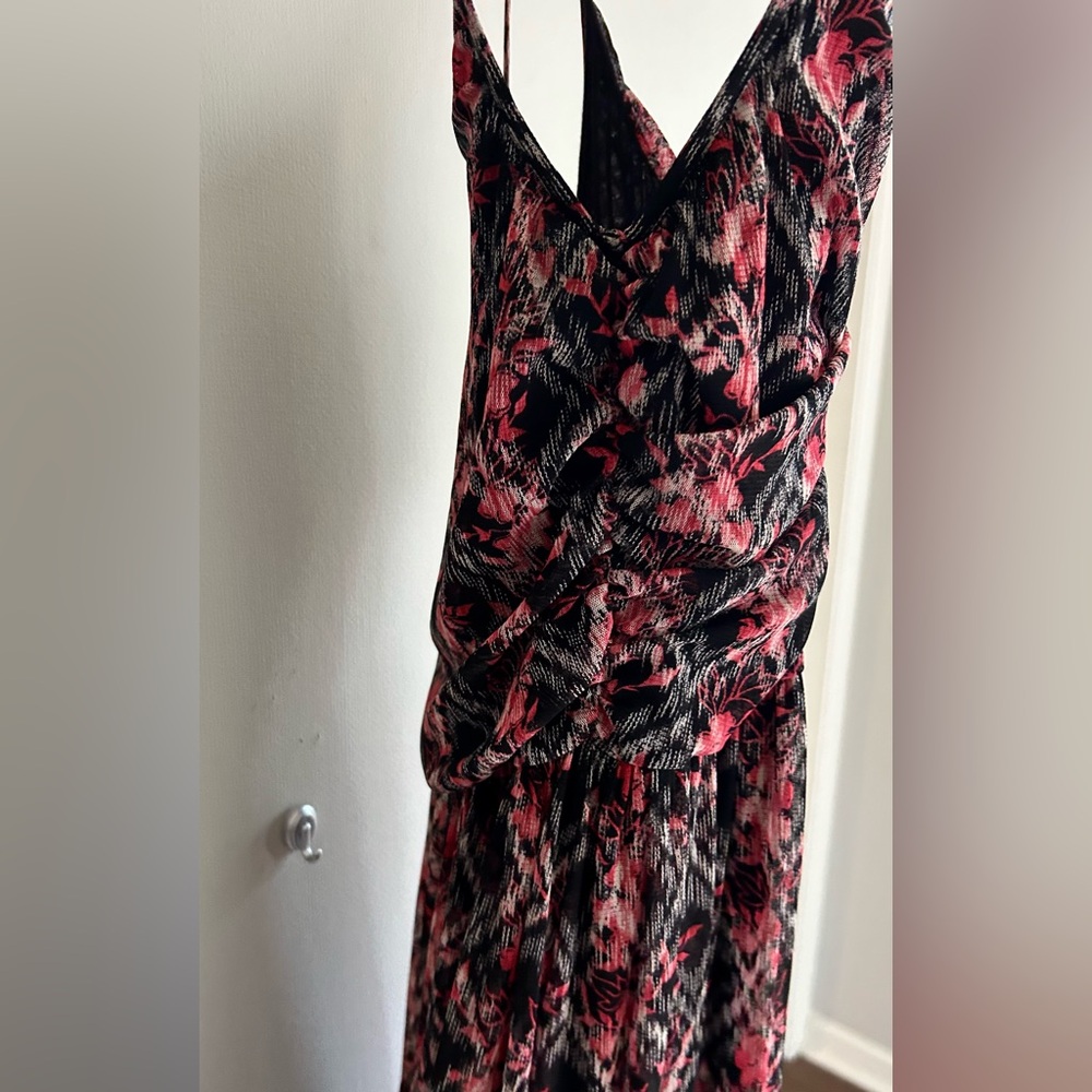 Free People Indie Boho Grunge Sheer Mesh Overlay Crossover Midi Dress Hi Lo Sz S - Picture 4 of 12